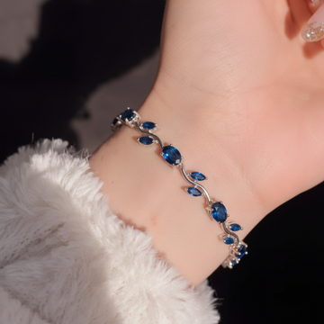 Blue Sapphire Bracelet - Wrist Shot