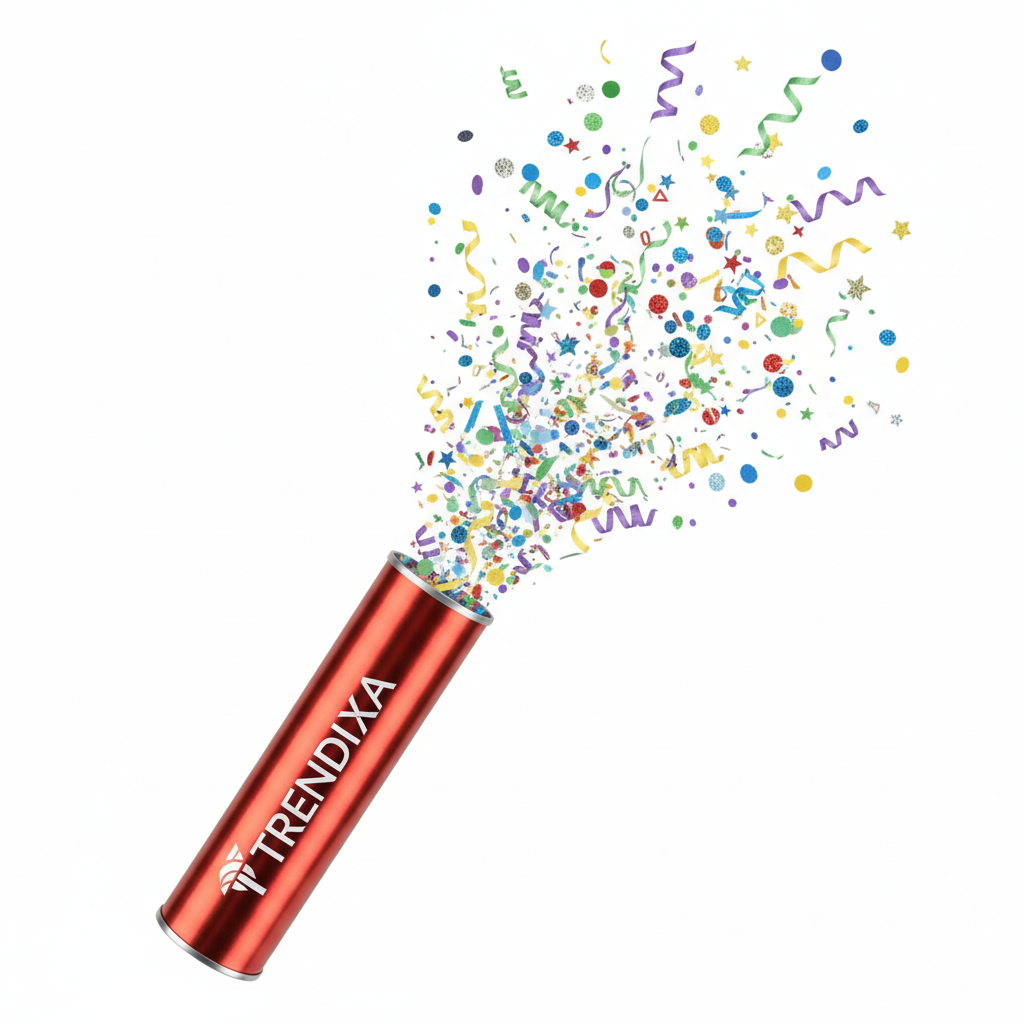 TRENDIXA Red Silver Party Popper