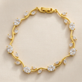 White Crystal Bracelet on Cloth